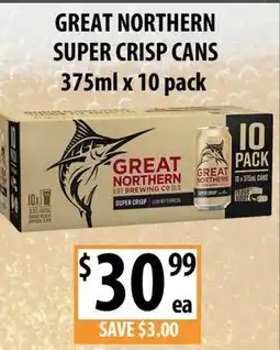 Supabarn Great northern super crisp cans offer