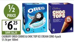 Supabarn Cadbury oreo cookie & choc top ice cream cone offer