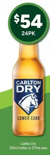 Bottler Carlton Dry bottles or cans offer