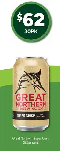 Bottler Great northern super crisp cans offer
