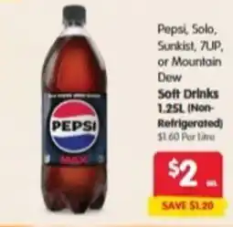 Spar Pepsi, Solo, Sunkist, 7UP, or Mountain Dew offer
