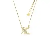 Bevilles Jewellery Disney Tinker Bell Pave Crystal Silhouette Gold Necklace offer