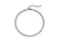 Bevilles Jewellery Stainless Steel Rose Tone Crystal Tennis Bracelet offer