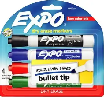 Coles Expo Whiteboard Bullet Assorted Markers 4 Pack offer