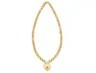 9ct Yellow Gold Silver Infused Padlock Necklace