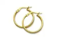 Bevilles Jewellery 9ct Plain Flat Hoop Earrings 2mm x 15mm offer