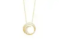 Bevilles Jewellery Swirl Necklace 50cm in Yellow Stainless Steel Crystal offer