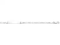 Bevilles Jewellery Sterling Silver 19cm Figaro Chain Plain ID Bracelet offer