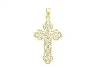Bevilles Jewellery 9ct Yellow Gold Two Tone Fancy Cross Pendant offer