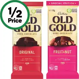 Woolworths Cadbury Old Gold Chocolate Blocks offer