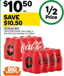 Woolworths Coca-Cola Classic, Zero Sugar or Diet Soft Drink offer