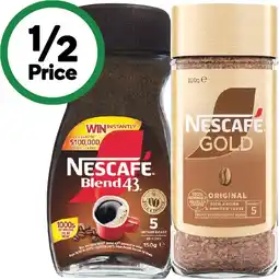 Woolworths Nescafé Blend 43 Coffee 140-150g or Nescafé Gold 90-100g offer