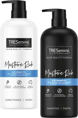 Coles Tresemme Shampoo or Conditioner 940mL offer