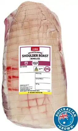Coles Coles Australian Pork Shoulder Roast Boneless offer