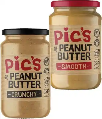 Coles Pic's Smooth or Crunchy Peanut Butter 380g offer