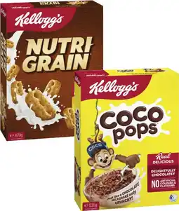 Coles Kellogg's Nutri Grain 470g or Coco Pops 535g offer