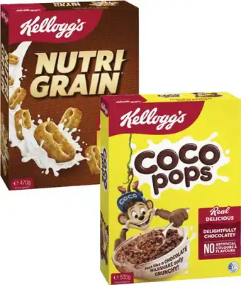 Coles Kellogg's Nutri Grain 470g or Coco Pops 535g offer