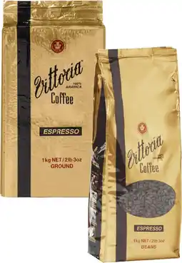 Coles Vittoria Espresso Coffee Beans or Ground 1kg offer