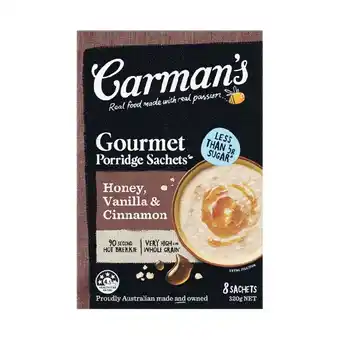 Woolworths Carman’s Porridge Sachets offer
