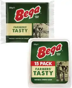 Coles Bega Cheese Block, Slices or Grated 250g offer