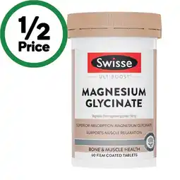 Woolworths Swisse Ultiboost Magnesium Glycinate Tablets offer