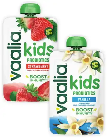 Coles Vaalia Kids Probiotics Yoghurt Pouch offer