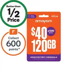 Woolworths Amaysim $40 starter pack† offer