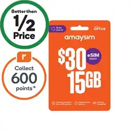 Woolworths Amaysim $30 starter pack† offer