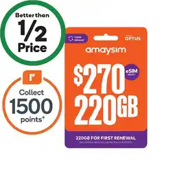 Woolworths Amaysim $270 starter pack† offer