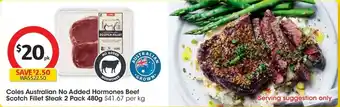Coles Coles Australian No Added Hormones Beef Scotch Fillet Steak offer