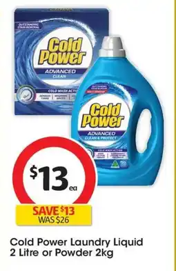 Coles Cold Power Laundry Liquid or Powder offer