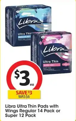 Coles Libra Ultra Thin Pads with Wings Regular or Super offer