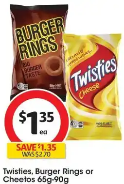 Coles Twisties, Burger Rings or Cheetos offer