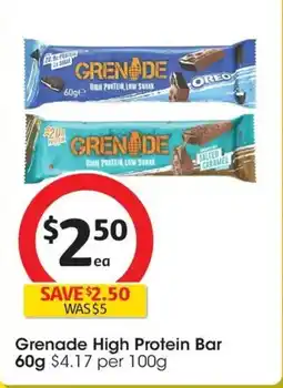 Coles Grenade High Protein Bar offer