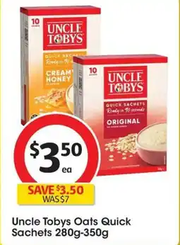Coles Uncle Tobys Oats Quick Sachets offer