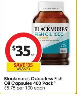 Coles Blackmores Odourless Fish Oil Capsules offer