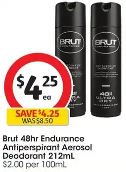 Coles Brut 48hr Endurance Antiperspirant Aerosol Deodorant offer