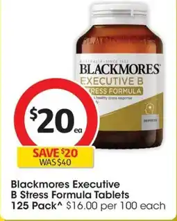 Coles Blackmores Executive B Stress Formula Tablets offer