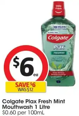 Coles Colgate Plax Fresh Mint Mouthwash offer
