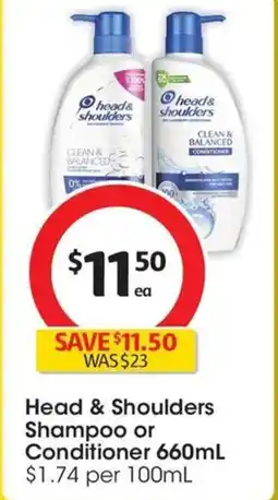 Coles Head & Shoulders Shampoo or Conditioner offer
