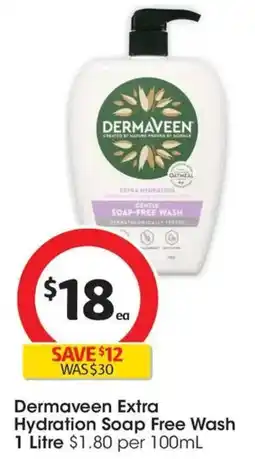 Coles Dermaveen Extra Hydration Soap Free Wash offer