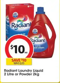 Coles Radiant Laundry Liquid or Powder offer