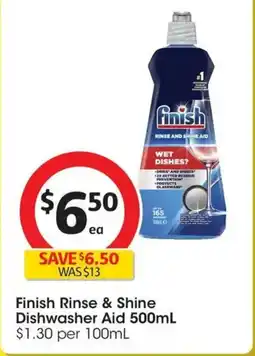 Coles Finish Rinse & Shine Dishwasher Aid offer