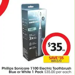 Coles Phillips Sonicare 1100 Electric Toothbrush Blue or White offer