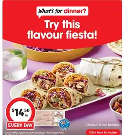Coles Chicken & rice burritos offer