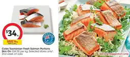 Coles Coles Tasmanian Fresh Salmon Portions Skin On offer