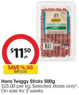 Coles Hans Twiggy Sticks offer