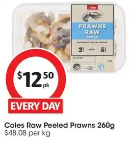 Coles Coles Raw Peeled Prawns offer