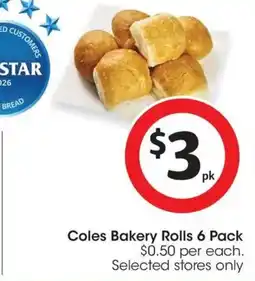 Coles Coles Bakery Rolls offer