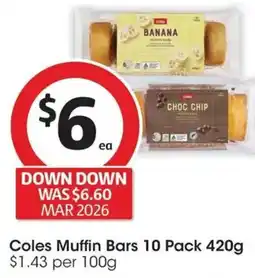 Coles Coles Muffin Bars offer